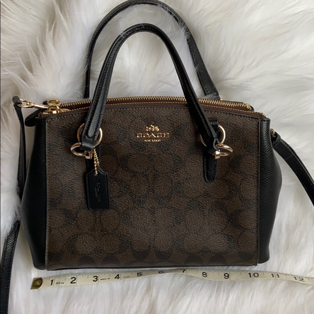 Coach Purse Handbag Tote Brown & Black